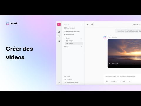 Générer des vidéos dans Unitalk