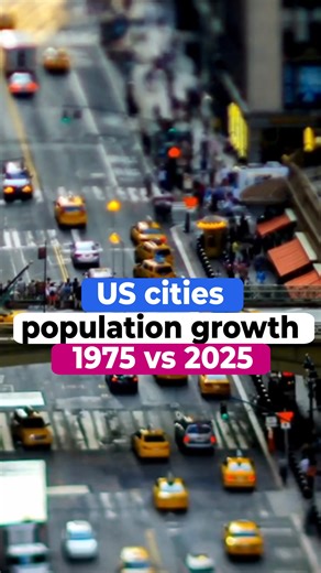 JackITup • Get a superior job promptly🚀 on Instagram: "US cities don’t grow evenly. Some boom. Some slow down. Some expand in ways that completely change how they function. 🇺🇸 Looking at population change from 1975 to 2025 makes those differences very clear — and helps explain why certain US cities became magnets for jobs, capital, and talent. Back in 1975, the US urban map felt familiar. New York and Los Angeles dominated by a wide margin. Chicago was firmly in third place. San Francisco, Bo