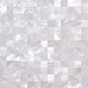 White Square Mother of Pearl Tile | Groutless Shell Mosaic for Kitchen Backsplash & Shower | 4"x4" Sample Available - Etsy