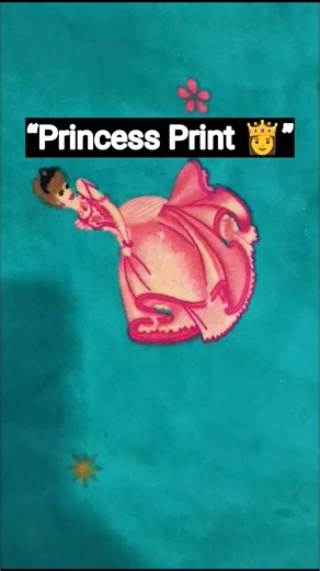 “Cute Princess Print Fabric 👸 | Dress Material”