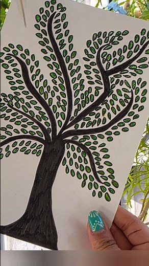 DIY wall decor |Mindful Tree Doodling 🌿Easy & Satisfying Zentangle Tree Art 🌳✨ #shorts#art#walldecor