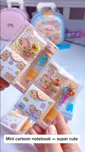 Mini cartoon notebook — super cute! 💕 #notebook #capybara