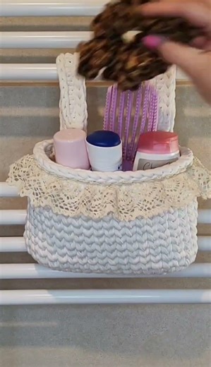Make this cute crochet organizer 🩶 Full tutorial on my channel!