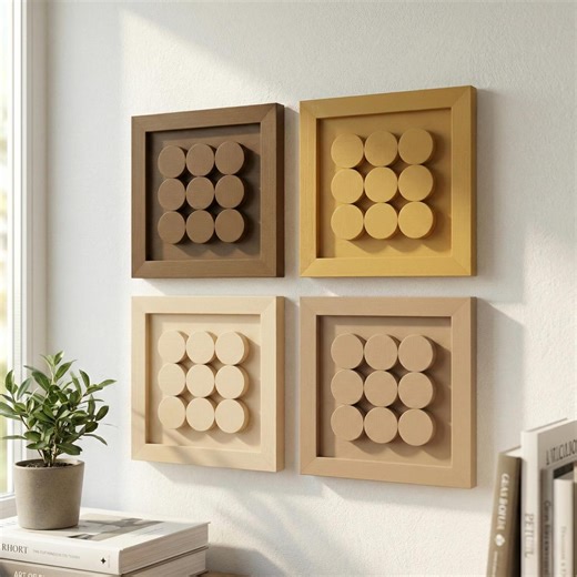 Geometric Wood Wall Art: 3D Abstract Wooden Painting - Etsy