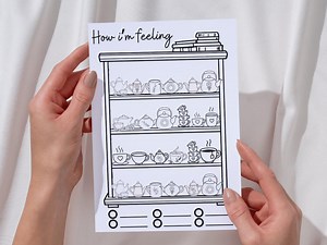 Tea Theme Daily Mood Log Printable | Mental Health Tracker | A5 A4 Planner Insert