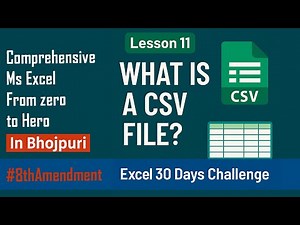 Master Excel in 30 Days | Day 11 | What is a CSV File? | Import/Export | Free Data for Practice