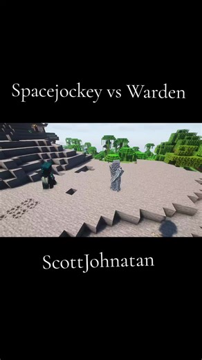 Space Joe (enginer) vs Warden #xenomorph #alien #minecraft #modminecraft