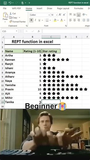 🤯📊 Excel Me REPEAT (REPT) Function Kaise Use Kare| Text Ko Bar-Bar Repeat Karne #viral #rept #kge