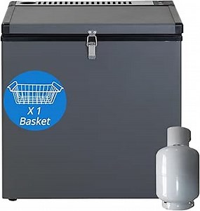 Smad 3 Way Propane Freezer 2.4 Cu.Ft.,110V/12V/LPG Chest Freezer with Lock Basket, RV Propane Fridge Off Grid for Outdoor, Home, Black