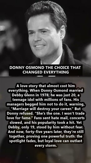 1 Min Ago! Donny Osmond The Choice That Changed Everything #shorts