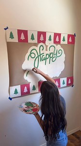 Lettering a holiday banner (template available) #bannerartist #bannerpainting #holidaybanner #lettering | Poppies and Paint