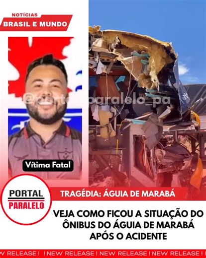 kaio_paralelo on Instagram: "COMO FICOU A SITUAÇÃO DO ÔNIBUS APÓS O ACIDENTE O ônibus que transportava a delegação sub-20 do Águia de Marabá se envolveu em um grave acidente na noite de quinta-feira (15), no Tocantins, após colidir com um caminhão parado na rodovia, sem sinalização, no trecho entre Crixás do Tocantins e Fátima. Com o impacto, o veículo teve a parte frontal bastante danificada, evidenciando a força da colisão. 💔 O preparador físico Hecton Alves morreu no local. 🏥 O técnico Rona