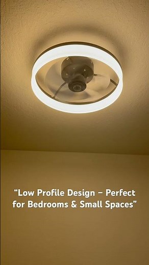 Modern Bladeless Ceiling Fan with Light – Remote, Dimmable, Quiet!