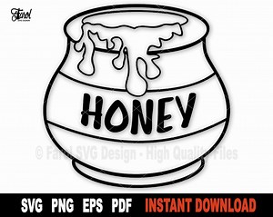 Honey Pot SVG: Bee Honey Jar Clipart (digital Download) - Etsy