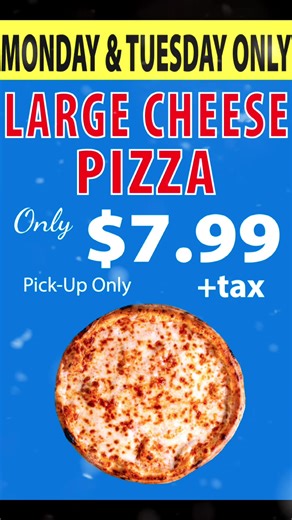 Affordable Large Cheese Pizza for $7.99