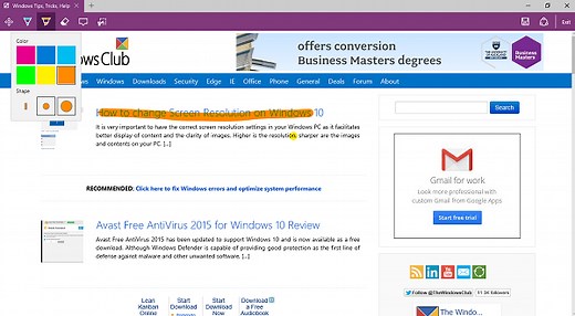 Cómo hacer Web Notes en el navegador Microsoft Edge en Windows 10