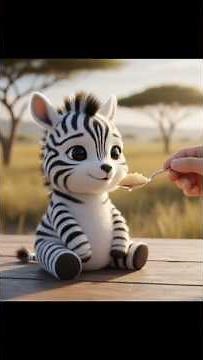 baby zebra eating food#asmr #cute #animation #funny #fruit #ai #us