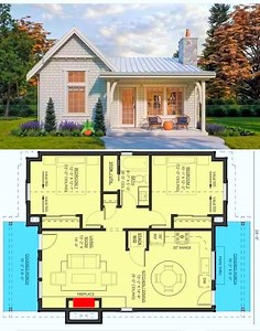 🌿 Get inspired and design your dream cottage with a beautiful porch! #houseplans #cottage #homeinspo #architecture #coveredporch #homebuilding 🌿 #dreamhouse 🏡ℂ𝕋𝕋𝕆💚 | Dream House