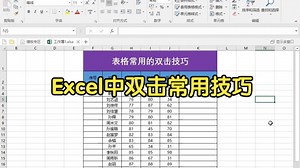 Excel中双击常用技巧