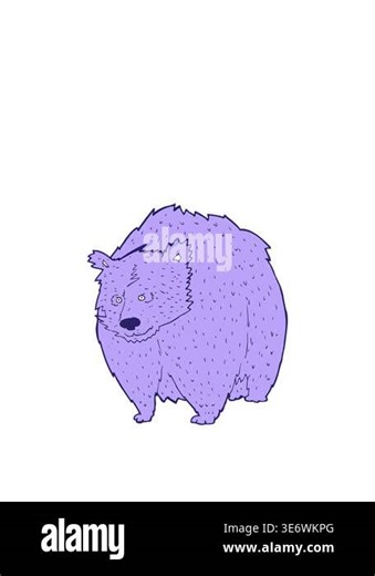 stretching up animation of huge bear cartoon Stock Video Footage - Alamy