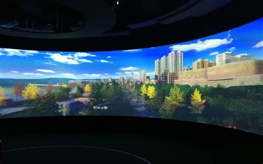 弧形大屏投影融合展厅 弧形沉浸式投影 多通道多媒体投影融合
