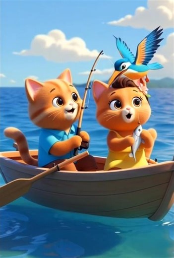 Fishing In The Sea 3D Animated Cartoon 😊 🦈🐠