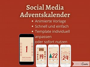 Social Media Advent Calendar Template Editable for Story or Reel - Animated Templates in Canva for Christmas on Instagram and Tiktok - Etsy Australia