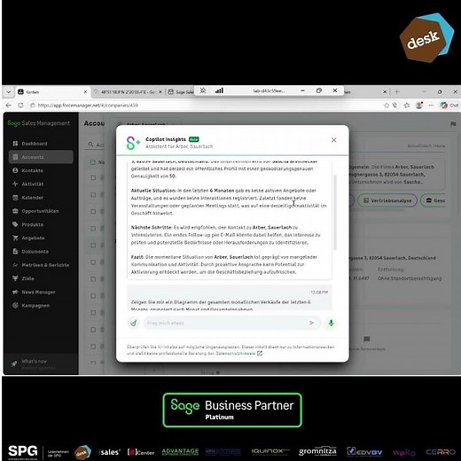 Sage 100 CRM mit KI: KI analysiert Kunden und schlägt nächste Schritte vor #shorts