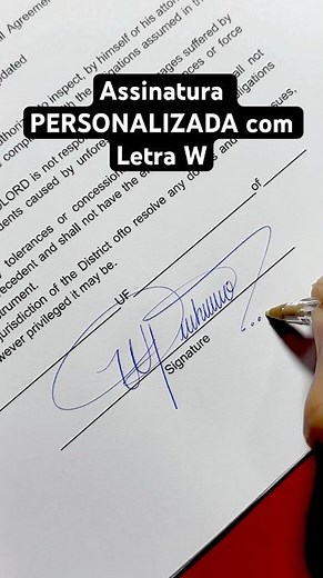 COMO FAZER UMA ASSINATURA COM A LETRA W #calligraphy #signature #cursive #handwriting #tutorial