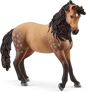 Schleich Horse Club - 5” Andalusian Mare Figurine with Spotted Brown Coat - Realistic Horse Toy with Long Black Mane - Collectible Equestrian Toy for Dressage and Imaginative Play - Kids 5+ | 14894