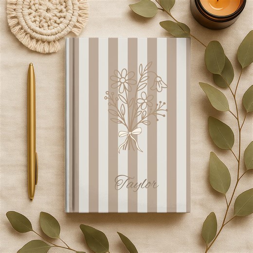 Custom Wildflower Journal: Personalized Floral Hardcover Notebook, Gratitude Prayer Journal Gift, Customized Notebook for Women - Etsy