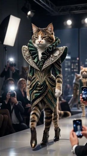 The Ultimate Catwalk: Supermodel Cat Owns the High-Fashion Runway! 👠