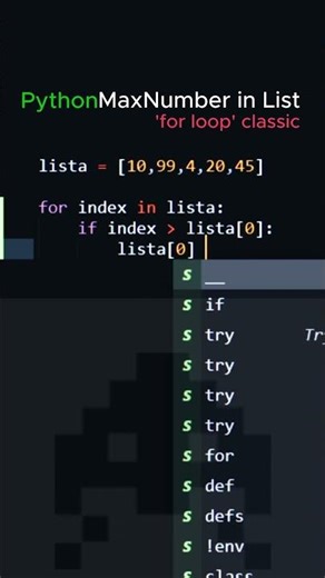 Python Max Number in List, 'for loop' classic
