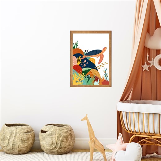 Sea Turtle Nursery Print – Colorful Underwater Ocean Art (digital Download) - Etsy