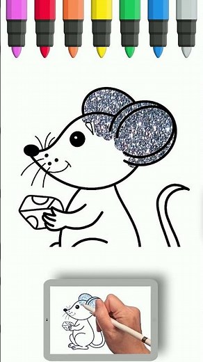 How to draw a mouse | Painting and Coloring for Kids & Toddlers