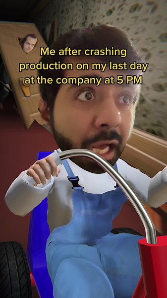 Me crashing the production server on my last day at the company at 5 PM. Runnnn!!! . . . . ##programming##coding##developer##codingmemes