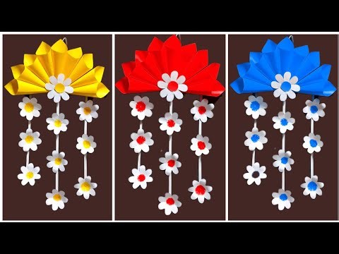 3 Quick & Easy Paper Wall Hanging Ideas / paper Flower Wall decor / Cardboard reuse / Room decor Diy
