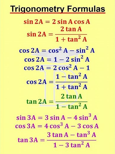 Trigonometry 2A, 3A Formulas