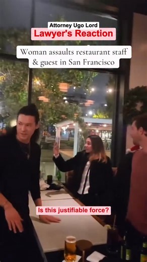 Ugo Lord on Instagram: "Viral San Francisco Video Shows Alleged Drunk Woman Assaulting Staff and a Guest—You Won’t Believe What Happened Next! Was This Justifiable Force? Attorney #UgoLord Reacts! #lawyer #lawyersofinstagram Original clip from @tmz_tv The man in the video is @miguelito_marchese"