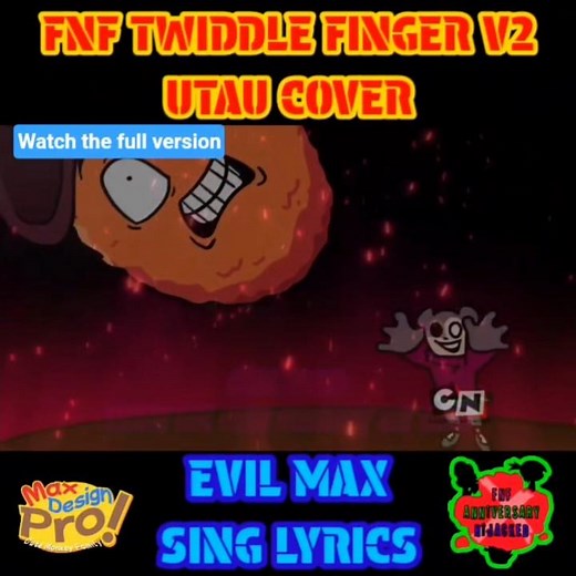 Fnf Twiddle finger V2 Utau cover anniversary hijacked|Evil max sing lyrics animated