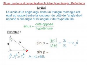 14.1 Sinus, cosinus et tangente Définitions
