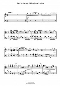 Freilachs fun Gilrod un Sadler (Klezmer, Intermediate Level) (Traditional) - Piano Sheet Music