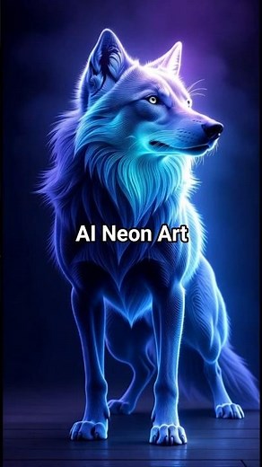 The Neon Wolf Awakening the Spirit of Colors | 네온 울프 색채의 영혼을 깨우다 #wolf #midjourney