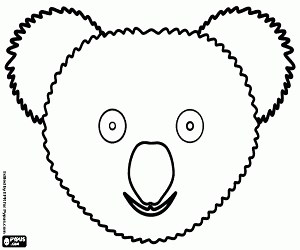 A koala mask coloring page printable game