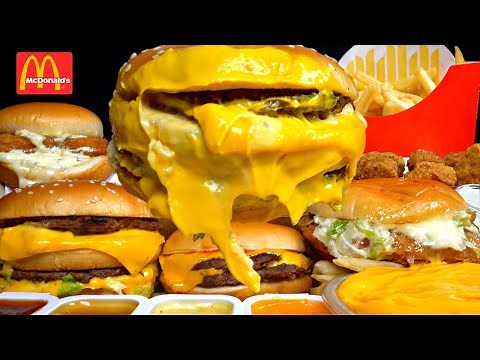 asmr mukbang Mcdonalds burgers with Cheese!