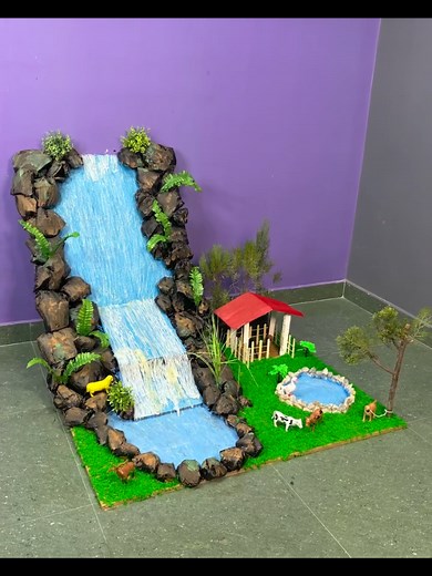 Creative Cardboard Waterfall DIY Craft Project