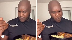 Black Man Looking At His Fork | Know Your Meme