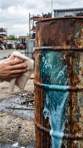 AMAZING ! Rust is removed instantly with the blue product. #restoration #satisfying #asmrcleaning