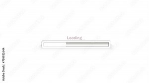 Loading bar animation on green screen, white status bar animated, loading interface with motion graphics and long shadows 4k video 30fps