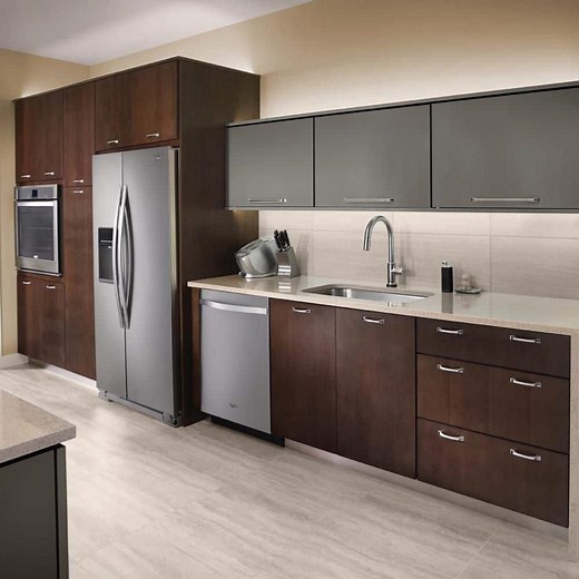 Reviews for Installed Cabinet Makeover Flat Slab Cabinet Doors | Pg 1 - The Home Depot